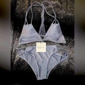 Sexy Zaful Cutout Strappy Bikini Set - L